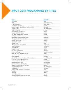 INPUT 2015 PROGRAMMES BY TITLE