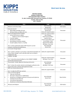 April 14, 2015 - KIPP Houston Public Schools