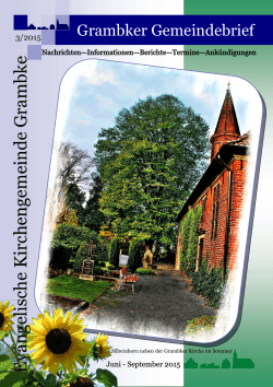 Juni- September 2015 - Ev. Kirchengemeinde Grambke