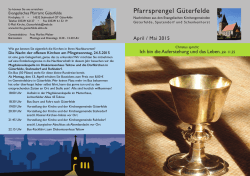 Gemeindebrief April/Mai 2015