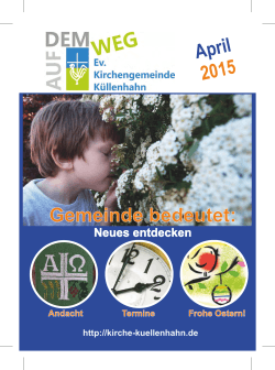 April 2015 Gemeinde bedeutet: - Ev. Kirchengemeinde KÃ¼llenhahn