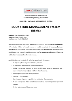BOOK STORE MANAGEMENT SYSTEM (BSMS)