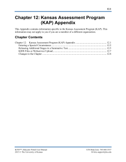 Chapter 12: Kansas Assessment Program (KAP) Appendix