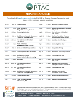2015 Training Schedule - Kitsap Economic Development Alliance