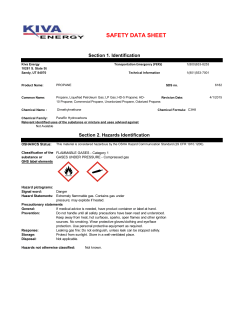 Safety Data Sheet for Odorized Propane