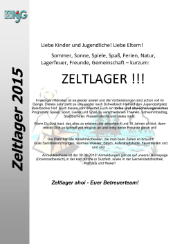 ZELTLAGER !!! Zeltlager 2015 - kjg