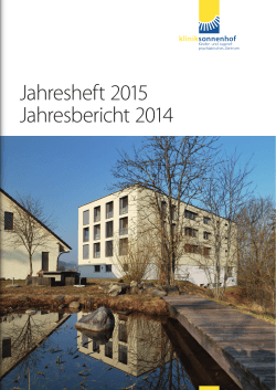 Jahresheft 2015 Jahresbericht 2014