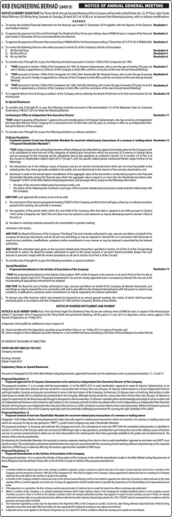 KKB Notice of AGM 2015