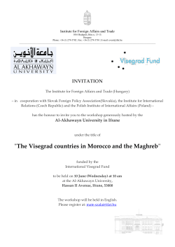 "The Visegrad countries in Morocco and the Maghreb"