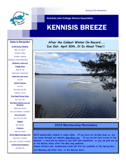 KENNISIS BREEZE - Kennisis Lake Cottage Owners` Association