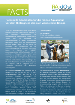 Potentielle Kandidaten fÃ¼r die marine Aquakultur vor dem
