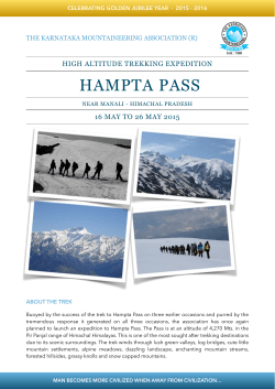 HAMPTA PASS - Karnataka Mountaineering Association