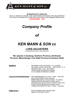 Company Profile - Ken Mann and Son cc