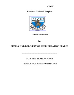 COPY Kenyatta National Hospital Tender Document For SUPPLY