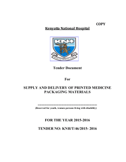 COPY Kenyatta National Hospital Tender Document For SUPPLY