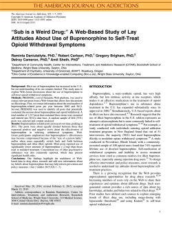 "Sub is a weird drug:" A web-based study of lay attitudes about use