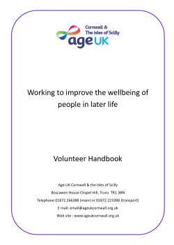 Working to improve the wellbeing of people in later life Volunteer