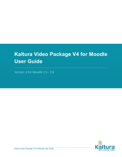 Kaltura Video Package V4 for Moodle User Guide