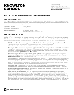 PhD in City and Regional Planning Admissions