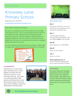 May Newsletter - Knowsley Lane Primary School