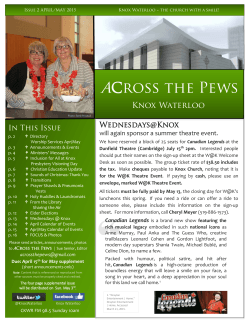 ACross the Pews - Knox Presbyterian Church