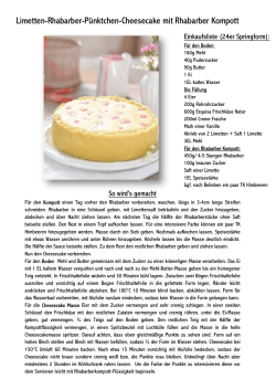 Limetten-Rhabarber-PÃ¼nkt nktchen-Cheesecake mit Rhabarb arber