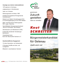Knut Schreiter BÃ¼rgermeisterkandidat fÃ¼r Gelenau