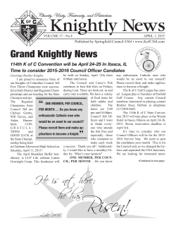 Grand Knightly News - Knights of Columbus Council 364