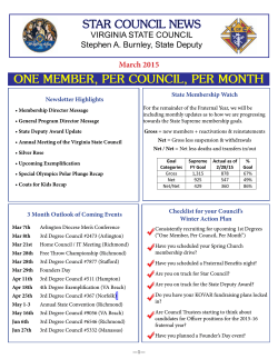 MARCH STAR COUNCIL NEWSLETTER