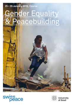 Gender Equality & Peacebuilding - KOFF