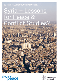 Syria â Lessons for Peace & Conflict Studies? - KOFF