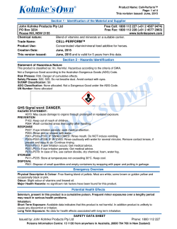 CELL-PERFORMâ¢ Section 2 - Hazards