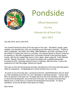 Official Newsletter For the Orlando Koi & Pond Club April 2015