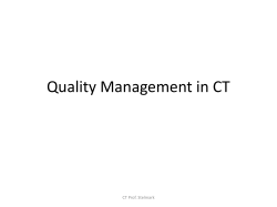 Quality Management in CT