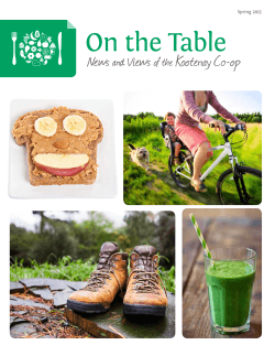 On the Table Spring Issue 2015 - Kootenay Co-op