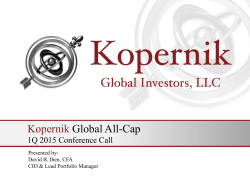 Kopernik Q1 2015 Conference Call | Presentation