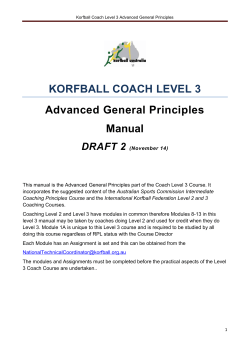 KA Coach Level 3 Advanced General Principles