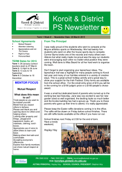 KDPS Newsletter Term One Week Eight.pub