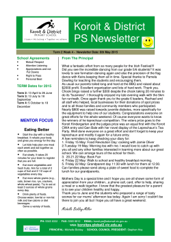 KDPS Newsletter 8/5/2015 - Koroit & District Primary School