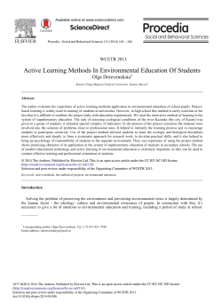 Active Learning Methods in Environmental Education of Students