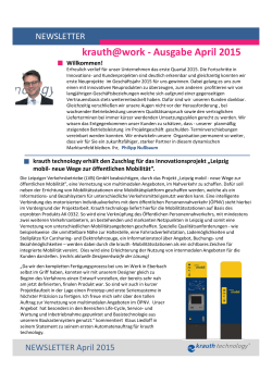 Newsletter April 2015 - krauth technology GmbH