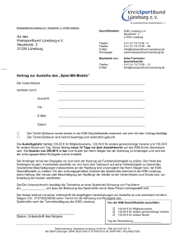 Vertrag zur Ausleihe - Kreissportbund LÃ¼neburg