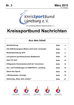 KSB Heft MÃ¤rz 2015 - Kreissportbund LÃ¼neburg