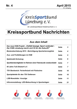 KSB Heft April 2015 - Kreissportbund LÃ¼neburg