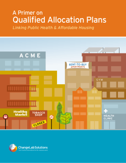 A Primer on Qualified Allocation Plans: Linking Public Health and