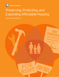 Preserving, Protecting and Expanding Affordable Housing
