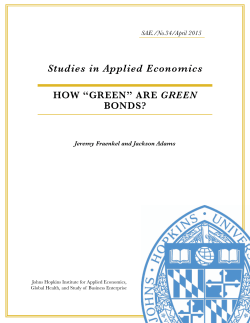 How âGreenâ are Green Bonds? Jeremy Fraenkel and Jackson Adams