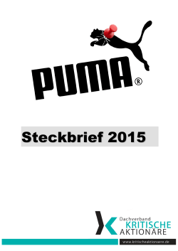 Steckbrief Puma - Dachverband der kritischen AktionÃ¤rinnen und