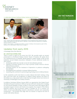 Spring 2015 newsletter - Kidney Research Institute