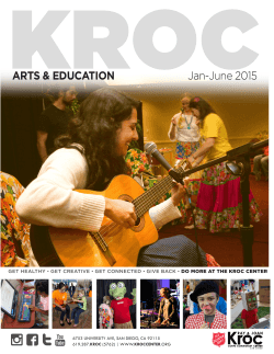 ARTS & EDUCATION Jan-June 2015 - The Salvation Army Ray and